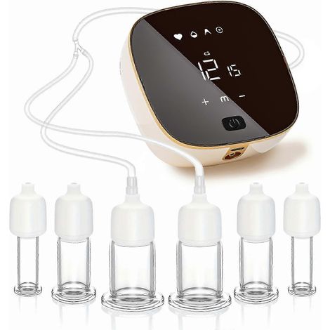 Kit de Ventouses Électriques pour Visage, 6 Ventouses en Verre, Outil Gua Sha 3-en-1, Relaxation Faciale (1/5)