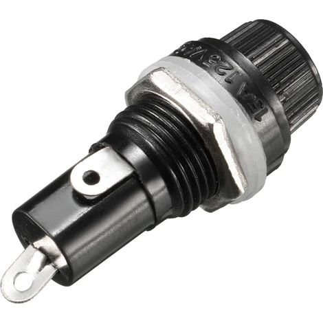 Gebildet Porte Fusible à Capuchon à Vis 10pièces 5x20mm AC 10A 250V Noir Monté sur Panneau