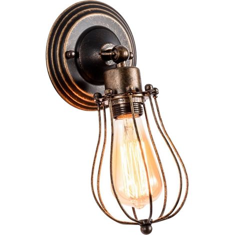 Hängeleuchte Industrielle Wandleuchter Vintage Beleuchtung Verstellbare Wandlampe Rustikaler Draht Metall Käfig Wandleuchte Edison Stil Antike Leuchte