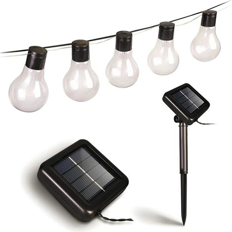 Filo Luci per Gazebo Pergole Energia Solare 10 LED 3W Luce Calda 5m (1/4)