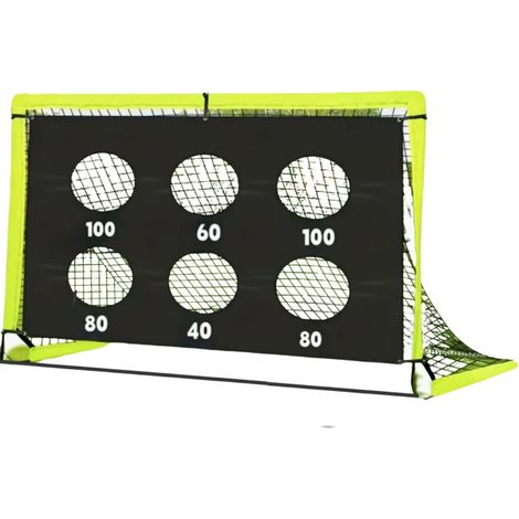 Filet de football portable en toile Oxford 420D, grand but 2 en 1, démontable et facile à installer, vert fluorescent (1/5)
