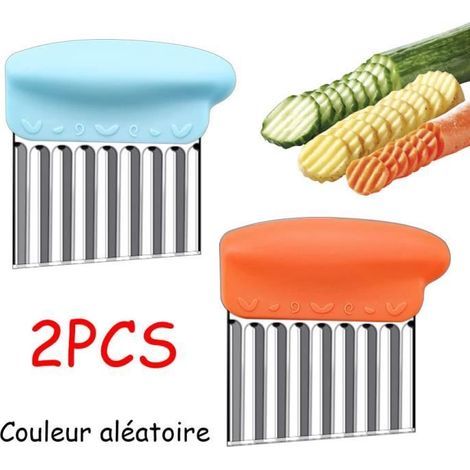 Coupe-Frites.Trancheuse à Frites.Couteau à Vagues.Coupe légumes ondulé.Couteau de Tranches Pomme de Terre.pour Carottes.Concombres