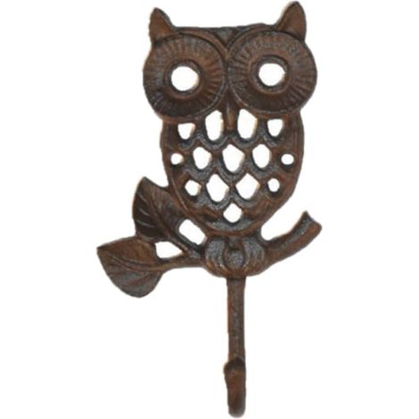 Crochet Mural Hibou en Fonte, Patère Porte-manteau Rétro Européen (1/5)