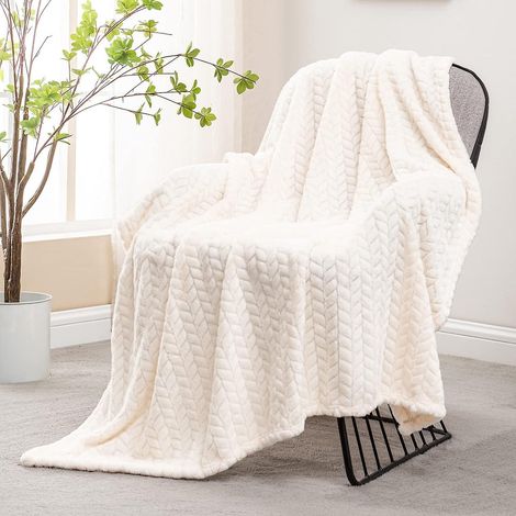grande Couverture Rouge En Flanelle Polaire, Jet De Canap 120x200 Cm, Tissage Jacquard Doux  Motif De Feuilles Pour Canap