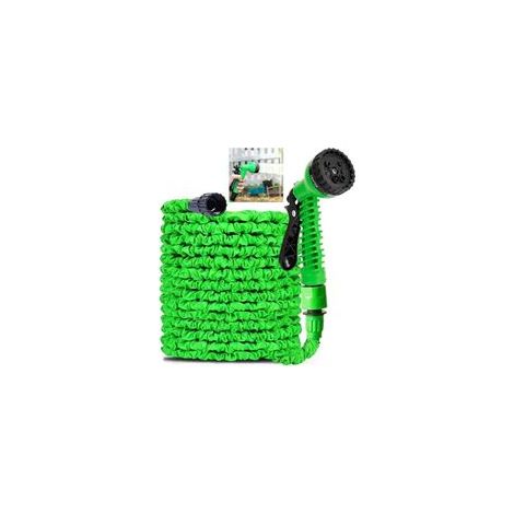 Tuyau d'arrosage extensible de 7,5m/25 ft, tuyau d'arrosage extensible flexible pour maison, pelouse, voiture avec buse de pulvérisation professionnelle 8 fonctions (7,5 m/25 ft, vert) (1/3)