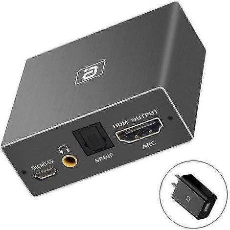 Adaptateur répartiteur audio HDMI ARC, compatible HDMI vers coaxial + optique (Toslink) (1/5)