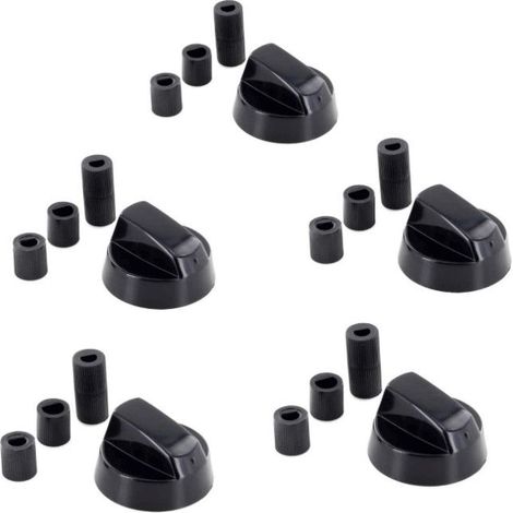 Lot de 5 manettes noires universelles (21815) Four, cuisinière