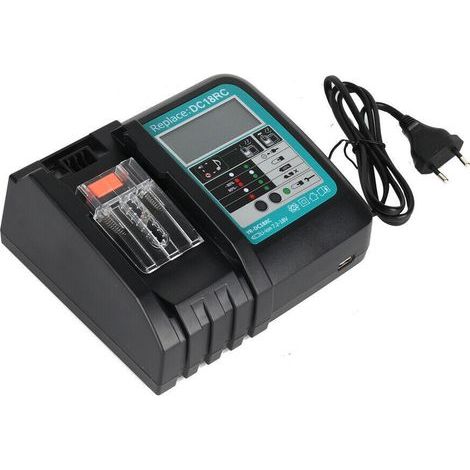 Chargeur Makita 14,4V-18V 3A – Compatible avec batteries Li-ion BL1850B BL1860B – Indicateur LED multifonction (1/4)