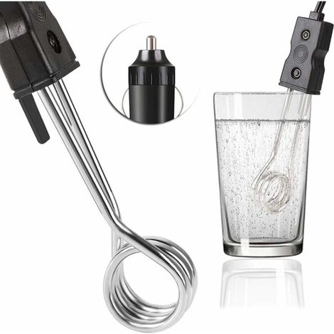 Calentador de agua de inmersión de 12 V con enchufe para encendedor de cigarrillos, calentador de agua de inmersión para coche, para viajes, camping, picnic. (1/5)