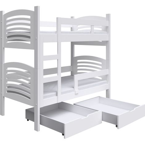 Selsey Cami - Lit superposé avec matelas - 75x180 cm - Blanc (1/5)