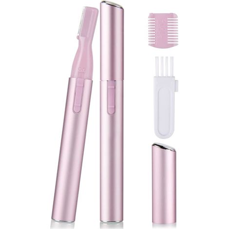 Trimmeuse Sourcils - Rasoir Électrique pour Sourcils Visage Corps - Sans Fil à Piles - Rose Or - 1 Pièce (1/5)