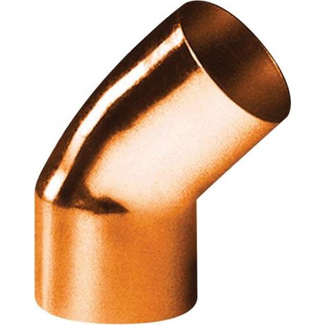 coude cuivre - petit rayon - 45 degrès - mâle / femelle - diamètre 14 - sachet de 10 - altech 5040-14(10) (1/2)