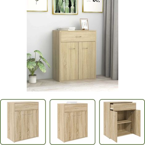 vidaXL Sonoma-Eiche - Sideboard Sonoma-Eiche 60x30x75 cm Holzwerkstoff (1/5)