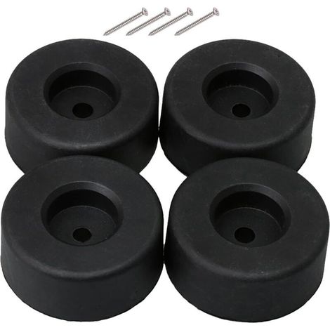 Lot de 20 pieds de meubles ronds en plastique noir 45 mm de diamètre 18 mm de diamètre 6 mm de diamètre (1/4)