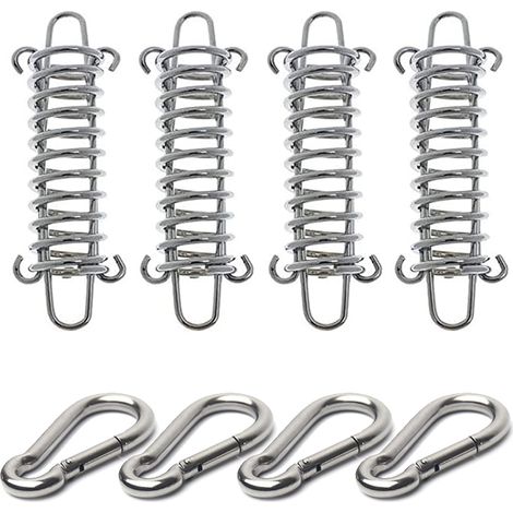 Tente Ressort Boucle 8 Pièces Tendeur Ressort en Acier Inoxydable Résistance Ressort Boucle Corde Tente pour Le Camping en Plein Air Randonnée Voyage Pique Nique Tente de Plage Auvent (1/5)