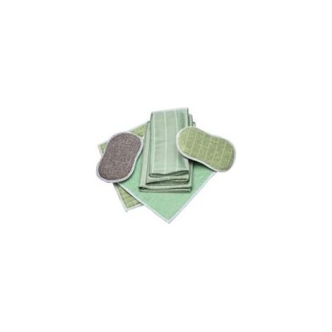 Komplettes Reinigungsset: 6 Bambus-Mikrofasertücher (2 Tücher + 2 Poliertücher + 2 Schwämme) – Ideal zum Reinigen und Polieren glatter und empfindlicher Oberflächen – Crezuo