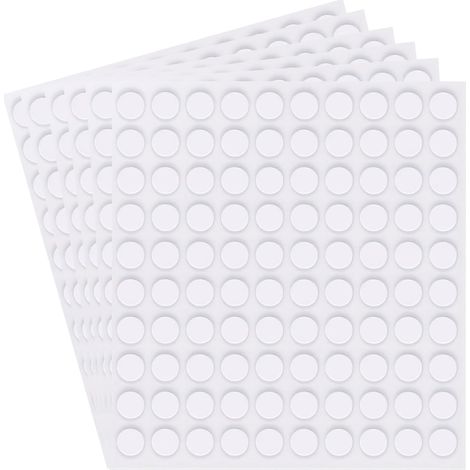 Autocollant Double Face,600 Pièces Ruban Double Face Transparent Pastilles Adhésives Double Face Colle Rond Points Adhésifs Amovible Multi-Usages Sans Trace pour Bricolage Travaux Manuels (10 mm) (1/5)