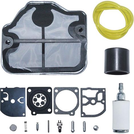 Kit réparation filtre à air, carburant, durite et carburateur pour Husqvarna 136 137 141 142 Tronçonneuse Remplacer 530029811, 530029814 (1/5)
