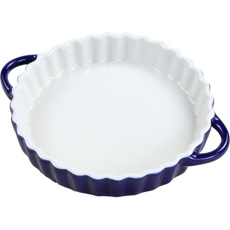Moule à Gâteau Rond en Céramique 6Pouces avec Poignées – Plat à Four Résistant à la Chaleur, Antiadhésif, pour Quiches, Tartes, Lasagnes, Gratins, Four et Micro-Ondes (Blanc intérieur) (1/5)