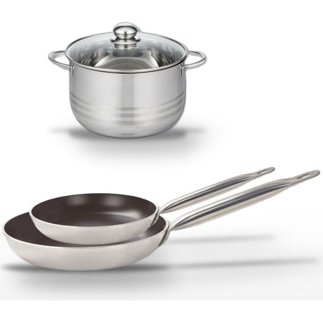 Lot 2 Poêles 24/28 cm et Faitout 20 cm Elo Bistro Line (1/5)