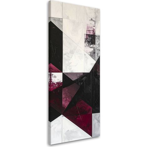 Quadro su tela, Astrattismo nei toni del bordeaux, 30x90 (1/5)