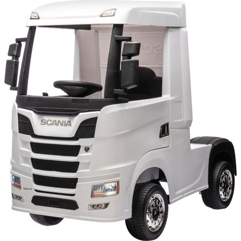 Camion Elettrico Per Bambini  Scania 24V Porte Apribili-Bianco (1/5)
