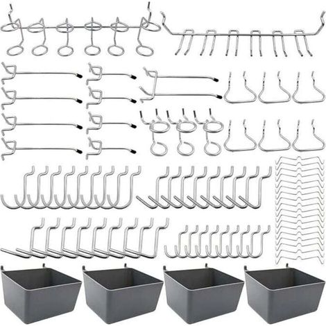 Porte-outils à crochets avec tiroirs et verrous à chevilles, pour ranger divers outils, 80 pièces (1/4)