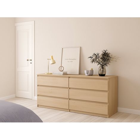 Dmora - Credenza Giselle, Buffet da soggiorno, Madia da salotto, Dispensa da cucina, 154x50 h70 cm, Rovere (1/5)