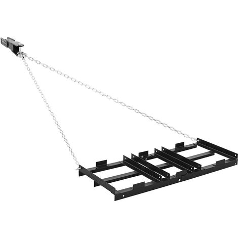 Herse Traînée 122x50 cm Râteau de Nivellement Traîné avec Chaine 183 cm pour Niveler Sol, Pâturages, Allées de Gravier, Jardin, Pelouse, Compatible avec Tracteur de Pelouse et Compact, VTT, UTV (1/5)