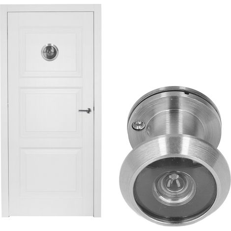 Porte de sécurité anti-effraction tout cuivre de 14 mm avec cache arrière, judas, porte en bois pour hôtels et maisons d'hôtes, ouverture 14-20 mm, épaisseur de porte 15-25 mm (couleur acier, ouvertur (1/5)
