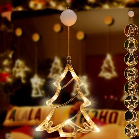 LED Weihnachtsbaum fenêtre guirlande lumineuse batteriebetrieben blanc chaud 2 unités (1/5)