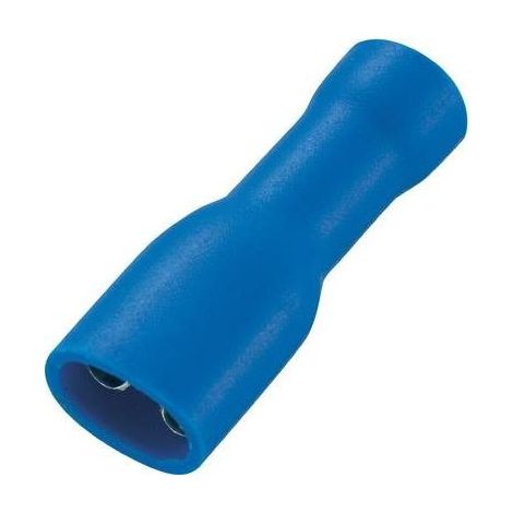 TRU COMPONENTS 737840-4.8 Flachsteckhülse Steckbreite: 4.8 mm Steckdicke: 0.8 mm 180 ° Vollisoliert Blau 50 St. (737840-4.8)