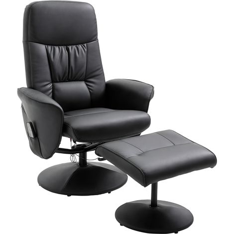 Fauteuil Massant 10 Points Inclinable 145° Pivotant 360° Mousse Haute Densité 160 kg avec Repose-Pieds (1/5)