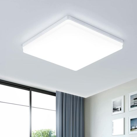 Luz de techo Led cuadrada de 24W, lámpara de techo de Panel, luz moderna de 4800LM, luces de techo de accesorio de iluminación impermeables IP44 para baño, sala de estar y dormitorio, diámetro de 30cm (1/5)
