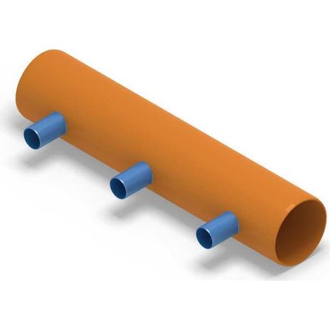 Distributeur thermique AWADUKT DN 630 BL 3 m, 3 raccords DN 200, centré