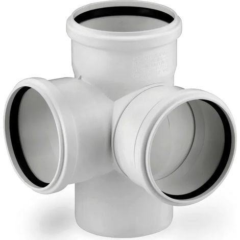 REHAU RAUPIANO PLUS Eckdoppelabzweig DN 90/90/90, 87 Grad, max flow, 11237241003