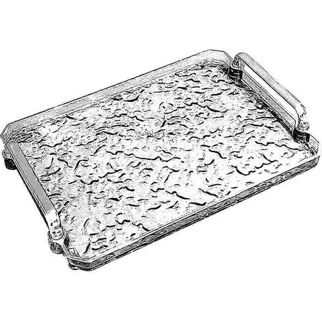 Rechteckiges Serviertablett, Küchen-Organizer, Couchtischtablett, Wasserbechertablett für Bar, Küche, Kosmetik, Dessert, Frühstück-Clear M (1/5)