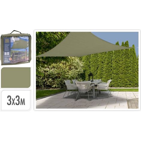 Sonnensegel 3x3 m Grün Quadratisch ProGarden (1/2)