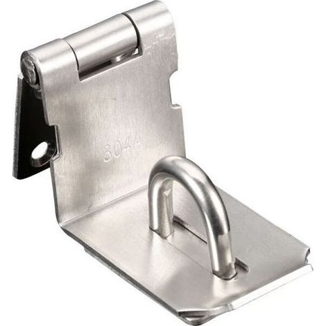 pair Verrou de Porte Angle Droit en Acier Inoxydable - Moraillon Cadenas Fermoir avec Vis (Argent) (1/4)