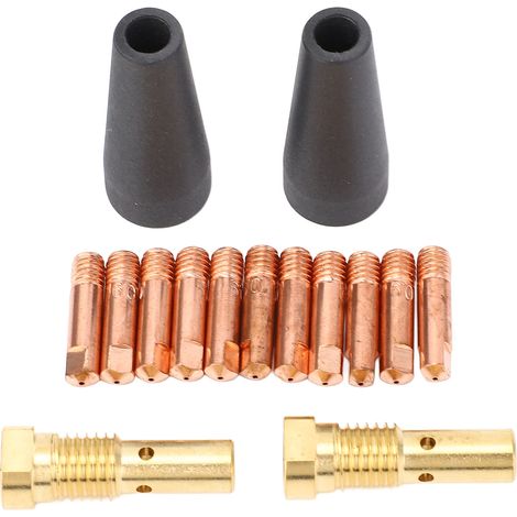 Kit d'accessoires de soudage 15 pièces : buses sans gaz en PTFE, diffuseur de gaz en laiton, pointes d'électrodes en cuivre de 9 mm pour Century FC90 80GL (1/5)
