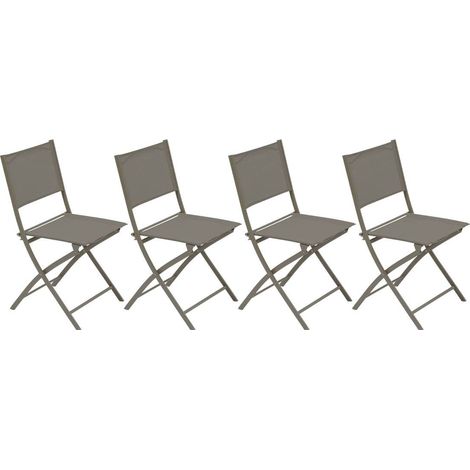 Lot de 4 Chaises de jardin Modula pliables noisette - Hespéride