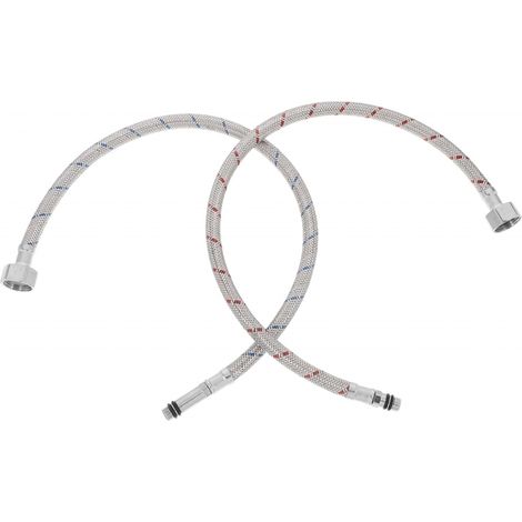 2 Tuyaux Robinet PVC Acier Inox Flexible Alimentation Eau (1/5)