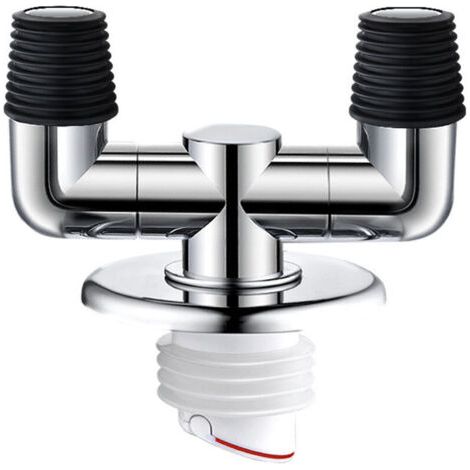 Adaptateur de vidange pour machine à laver + base d'étanchéité / vidange + base + raccord coudé inversé à trois voies pour tuyau de vidange (1/5)