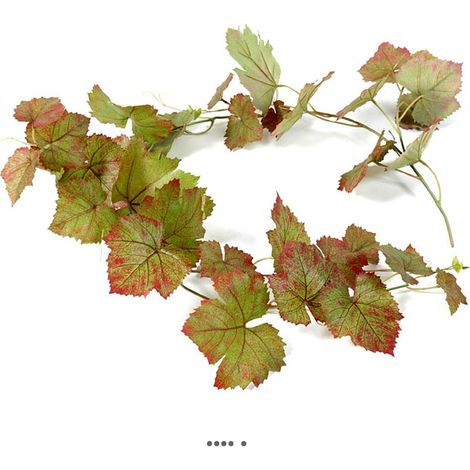 Guirlande de vigne artificielle L 118 cm 34 feuilles en tissu enduit Automne - dimhaut: H 120 cm - couleur: Automne