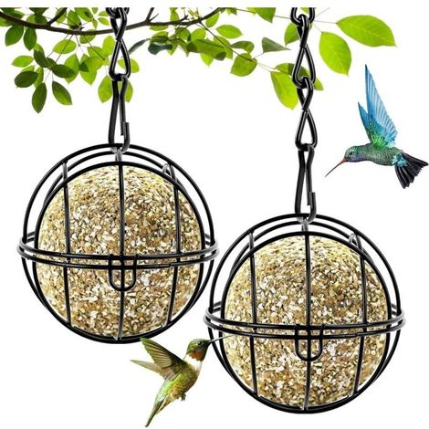 Feeder Birds Outdoor, Set of 2 Feeder for Birds Suspended, Bird Feeder, Birds Sauvages Feeder (1/5)
