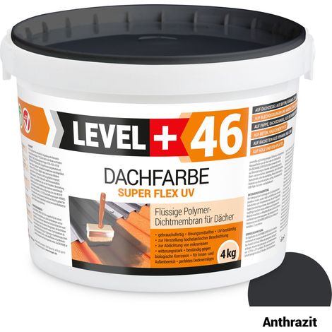 LEVEL+ Dachfarbe elastische Dicht-Polymermembrane L+46 ANTHRAZIT - 4KG