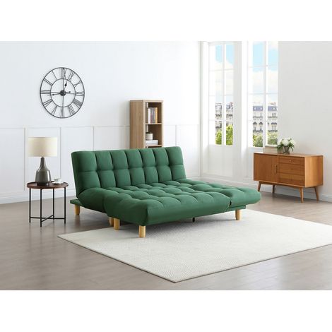 Canapé modulable convertible en tissu vert ESTEBAN (1/5)