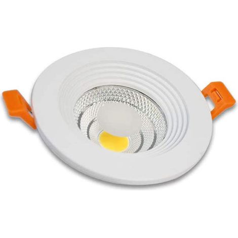 Pannello led ad incasso cob bordo bianco rotondo 12 watt plafoniera luce calda 3000k driver incluso (1/2)