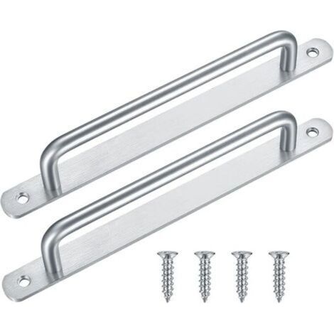 Lot de 2 poignées de porte coulissante en acier inoxydable pour salle de bain, cuisine, placard, garage, abri de jardin, grange (224 mm) (1/5)