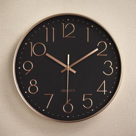 Horloge murale silencieuse 30CM horloge de cuisine Quartz à piles moderne décor à la maison horloge bureau classe salon chambres,A (1/4)